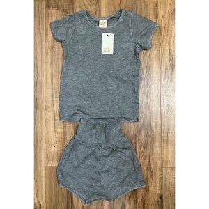 NWT Kids Tales Little Girls 2 Pcs Gray Solid Set  Size 2-3Y